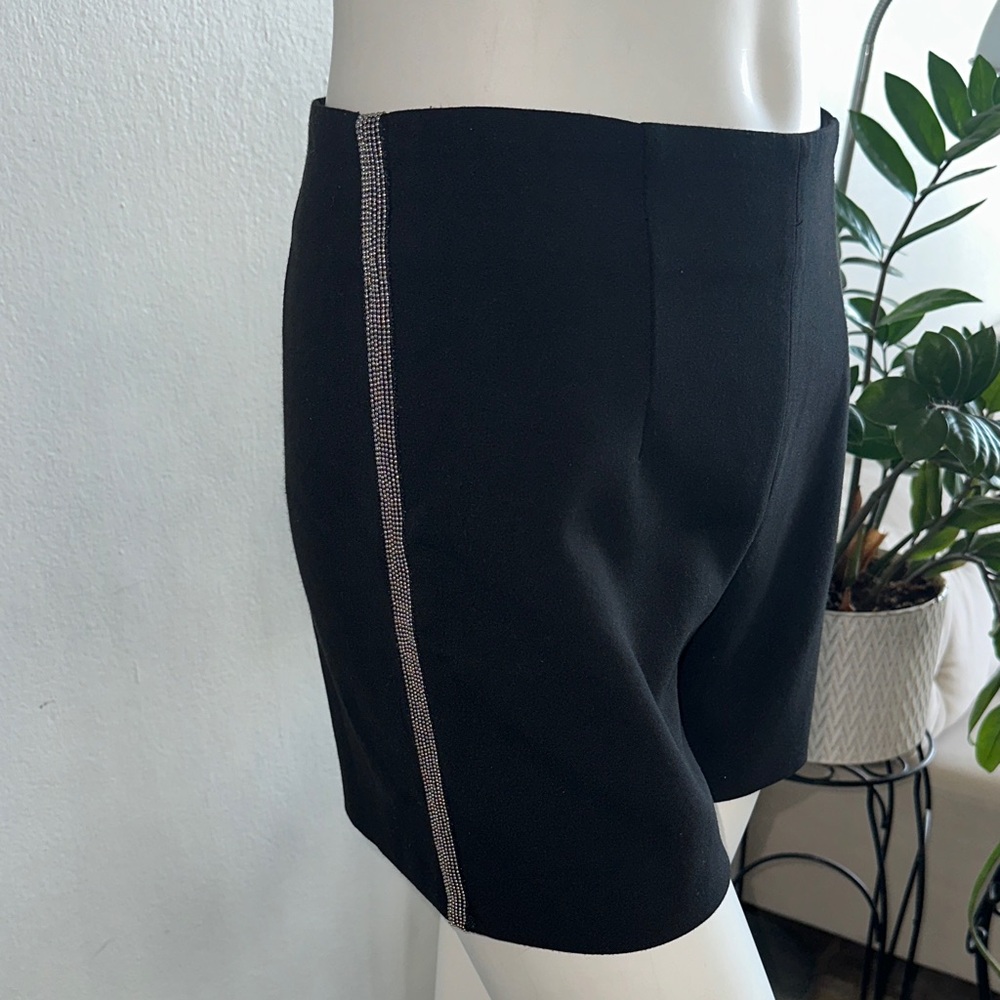 Zara Basic Collection Black Shorts With Silver Me… - image 1